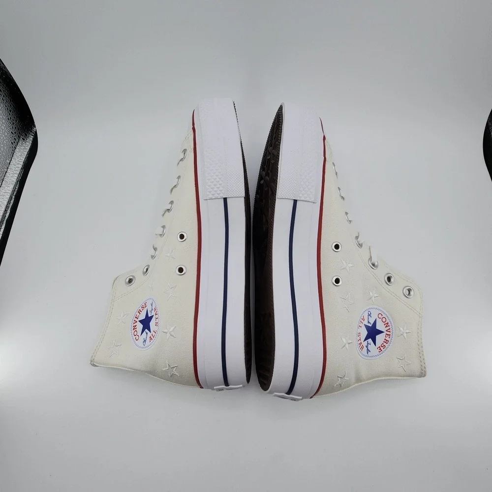 Converse Chuck Taylor All Star Lift Platform Womens 8‎ Vintage White Stars NEW